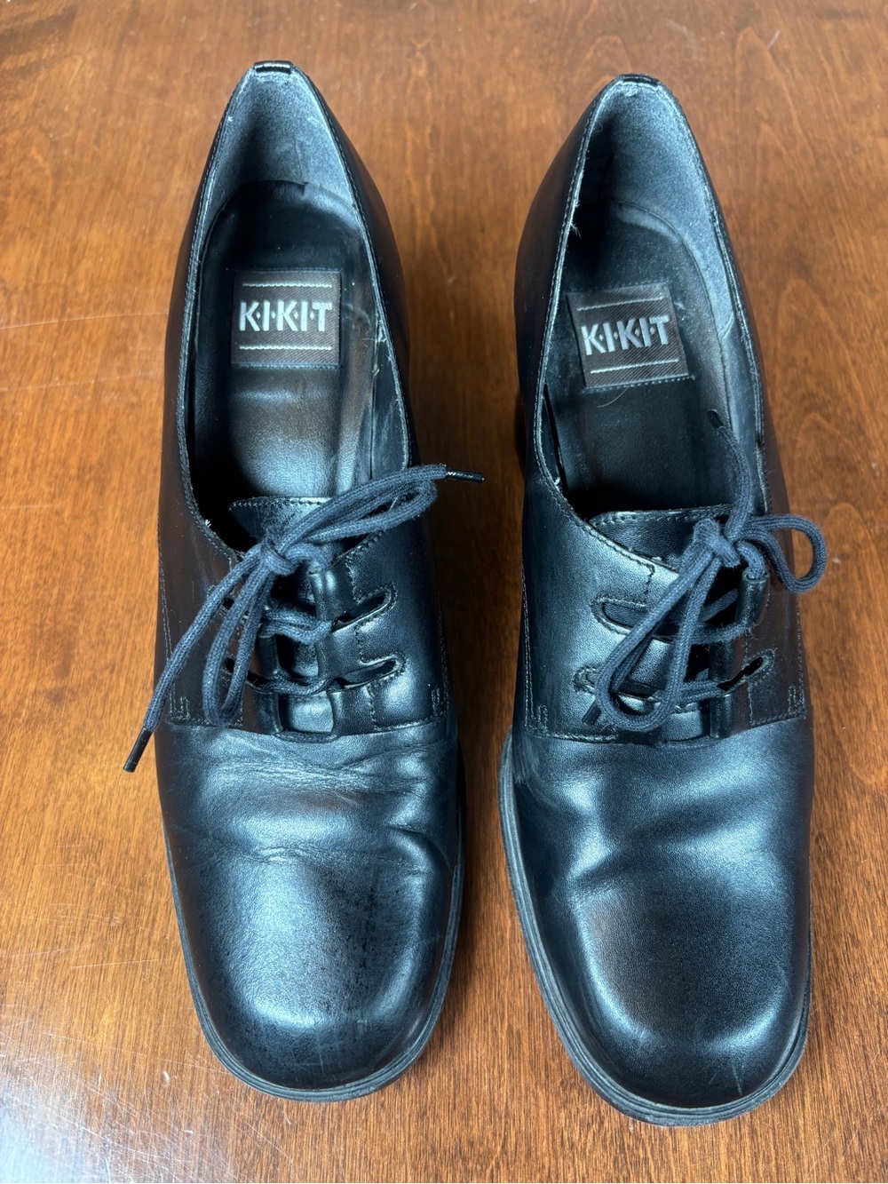 KIKIT Men's Black Leather Derby Shoes - Lace-Up Comfort